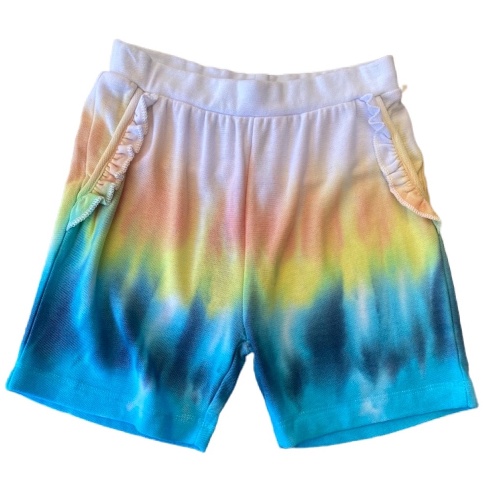 Chaser Kids- Tie Dye Cozy Knit ruffle shorts